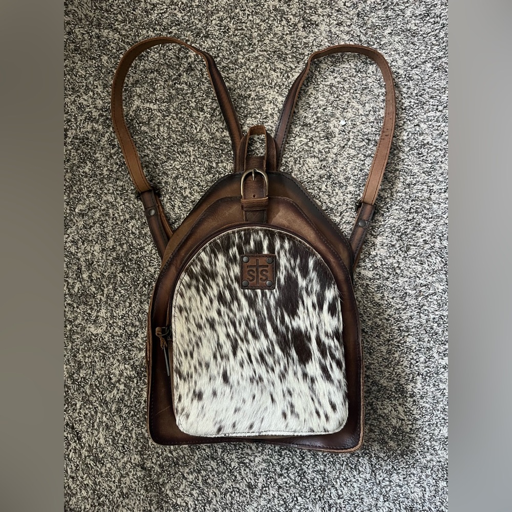 STS ranchwear hide and leather backpack